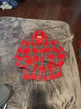 Vintage Pendleton 49er Wool Plaid Jacket Red Tartan Button Up
